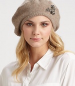 EXCLUSIVELY AT SAKS.COM. A slouchy, wool blend knit is given a feminine update with crystal embellishment.40% polyester/28% nylon/17% wool/10% angora/5% cashmere16 circumferenceDry cleanImported