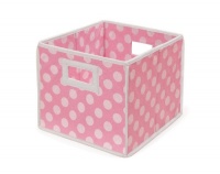 Badger Basket Folding Nursery Basket/Storage Cube, Pink Dot Badger Basket Folding Nursery Basket/Storage Cube, Pink Dot