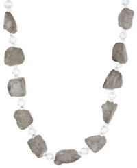 Look like a rock star. This necklace from Kenneth Cole New York is crafted from hematite-tone mixed metal with semi-precious geometric stones adding an edge and clear glass faceted beads providing the luster. Approximate length: 19 inches + 3-inch extender. Approximate drop: 3/4 inch. Look like a rock star. This necklace from Kenneth Cole New York is crafted from hematite-tone mixed metal with semi-precious geometric stones adding an edge and clear glass faceted beads providing the luster. Approximate length: 19 inches + 3-inch extender. Approximate drop: 3/4 inch.