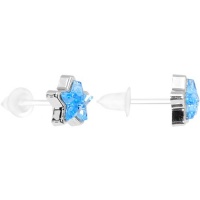 Acrylic Blue Gem Star Plastic Stud Earrings