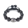 Bling Jewelry Black Swarovski Crystal Skull and Crystal Beads Shamballa Bracelet 12mm