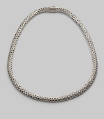 From the Batu Sari Collection. An intricately woven yet elegantly simple strand of sterling silver reflects Hardy's signature style. Sterling silver Length, about 16 Hidden barrel push-lock clasp Made in Bali.