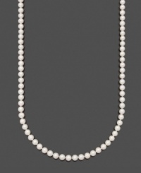 Sharpen your image with a fresh strand of pearls. Belle de Mer necklace features AA Akoya cultured pearls (7-7-1/2 mm) set in 14k gold. Approximate length: 22 inches. Sharpen your image with a fresh strand of pearls. Belle de Mer necklace features AA Akoya cultured pearls (7-7-1/2 mm) set in 14k gold. Approximate length: 22 inches.