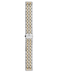 Give your watch a new look. Two-Tone links create a classic bracelet. The clasp has signature logo engraving. Interchangeable with any Michele watch head from the Urban Mini. Give your watch a new look. Two-Tone links create a classic bracelet. The clasp has signature logo engraving. Interchangeable with any Michele watch head from the Urban Mini.