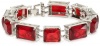 Nine West BLING IT ON Silver-Tone Red Stone Flex Bracelet