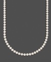 Perfection in sweet pearls. Add timeless style to your wardrobe with AA Akoya cultured pearls (7-7-1/2 mm) set in 14k gold. Necklace by Belle de Mer. Approximate length: 16 inches.