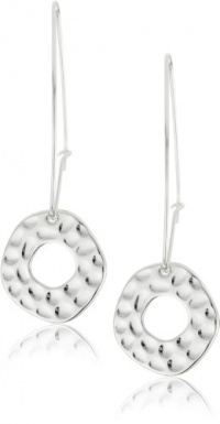 Nine West Silver-Tone Plated Hammered Textured Disc Wire Earrings Nine West Silver-Tone Plated Hammered Textured Disc Wire Earrings