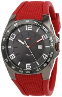 Tommy Hilfiger Men's 1790886 Sport Grey Ion-Plated Bezel Red Silicon Strap Watch Tommy Hilfiger Men's 1790886 Sport Grey Ion-Plated Bezel Red Silicon Strap Watch