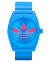 Look fresh this summer with the vibrant color combo on this retro watch from adidas. Look fresh this summer with the vibrant color combo on this retro watch from adidas.