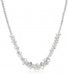 Sterling Silver Swarovski Elements Aurore Boreale Graduated Frontal Necklace, 16+3 Extender