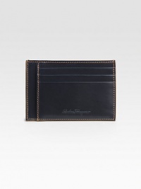 Keep business and credit cards close at hand in the streamlined Italian calfskin case.Four card slots4½W X 3HMade in Italy