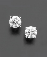 Polished to perfection. Complete your look with timeless studs that pack some serious sparkle. Round-cut diamonds (1/4 ct. t.w.) shine in a 14k white gold prong setting. Approximate diameter: 3-2/10 mm. Polished to perfection. Complete your look with timeless studs that pack some serious sparkle. Round-cut diamonds (1/4 ct. t.w.) shine in a 14k white gold prong setting. Approximate diameter: 3-2/10 mm.