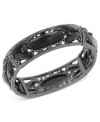 Change the mood with this stretch bracelet from 2028. The dusky silhouette holds jet glass crystals for an captivating finish. Stretches to fit wrist. Crafted in hematite tone mixed metal. Approximate length: 7 inches.