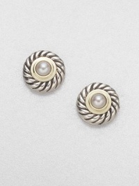 From the Color Classics Collection. A classic design featuring a lustrous peal set in sterling silver accented with radiant 14k gold. PearlsSterling silver14k goldPost backImported From the Color Classics Collection. A classic design featuring a lustrous peal set in sterling silver accented with radiant 14k gold. PearlsSterling silver14k goldPost backImported