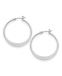 Trendy texture. A knife-edge design adds intriguing aesthetic appeal to these sophisticated hoop earrings from Style&co. Set in silver tone mixed metal, they're sure to add an eye-catching element to your wardrobe. Approximate diameter: 1-1/3 inches. Trendy texture. A knife-edge design adds intriguing aesthetic appeal to these sophisticated hoop earrings from Style&co. Set in silver tone mixed metal, they're sure to add an eye-catching element to your wardrobe. Approximate diameter: 1-1/3 inches.