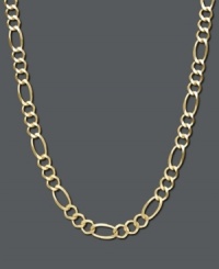 A subtle chain adds a hint of timeless elegance. This 14k gold necklace features an intricate figaro link chain. Approximate length: 22 inches. Approximate width: 5 mm. A subtle chain adds a hint of timeless elegance. This 14k gold necklace features an intricate figaro link chain. Approximate length: 22 inches. Approximate width: 5 mm.