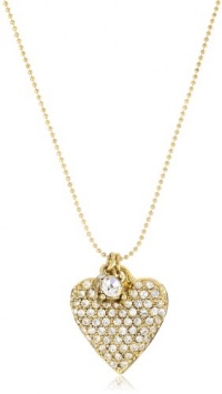 Betsey Johnson Gold-Tone Crystal Heart Pendant Necklace Betsey Johnson Gold-Tone Crystal Heart Pendant Necklace