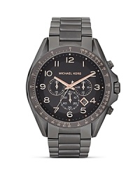 High impact accessories are on our radar. Perfect the look with this gunmetal-plated watch from MICHAEL Michael Kors, featuring advanced chronograph movement and an opalescent dial. High impact accessories are on our radar. Perfect the look with this gunmetal-plated watch from MICHAEL Michael Kors, featuring advanced chronograph movement and an opalescent dial.