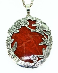 Handmade Sterling Silver Coral Necklace (Large Size) Handmade Sterling Silver Coral Necklace (Large Size)