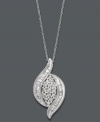 Style and grace. This fluid, marquise-shaped pendant dazzles in round-cut diamonds (1/2 ct. t.w.). Setting and chain crafted in 14k white gold. Approximate length: 18 inches. Approximate drop: 3/4 inch.