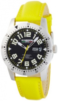 K&BROS Men's 9434-2 Steel Rowmaster Silver-tone Black and Yellow Watch K&BROS Men's 9434-2 Steel Rowmaster Silver-tone Black and Yellow Watch