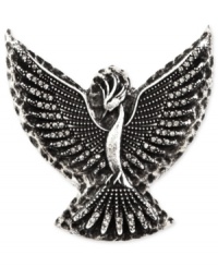 Rising and resplendent. RACHEL Rachel Roy's cocktail ring is crafted from silver-ox-tone mixed metal with glass stones adding a lustrous touch to the phoenix motif. Approximate diameter: 2 inches. Rising and resplendent. RACHEL Rachel Roy's cocktail ring is crafted from silver-ox-tone mixed metal with glass stones adding a lustrous touch to the phoenix motif. Approximate diameter: 2 inches.