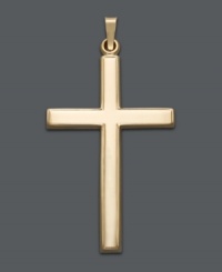 Sometimes, simple design is the best way to express your faith. Traditional cross pendant crafted in 14k gold. Approximate drop width: 1 inch. Approximate drop length: 1-3/4 inches.