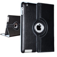 Black Swivel Magnetic Smart Leather Stand Case Cover For Apple iPad2 2nd Gen WIFI 3G & iPad3 3rd Gen Black Swivel Magnetic Smart Leather Stand Case Cover For Apple iPad2 2nd Gen WIFI 3G & iPad3 3rd Gen