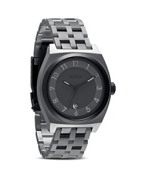 Nixon gives the cool-girl what she wants: His watch. With a sleek look and Japanese movement, this ticker is a perfect mate -- handsome and smart. Nixon gives the cool-girl what she wants: His watch. With a sleek look and Japanese movement, this ticker is a perfect mate -- handsome and smart.
