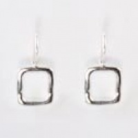 Barse Sterling Silver Hammered Square Earrings