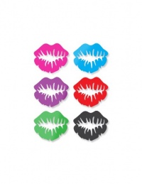 Kikkerland Kiss Silicone Drink Markers, Set of 6 Kikkerland Kiss Silicone Drink Markers, Set of 6