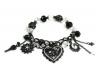 Betsey Johnson Jewelry Iconic Jet Crystal Heart Bracelet New 2012