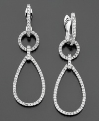 Day and evening looks get a welcome touch of sparkle with these teardrop diamond earrings from Effy Collection featuring round-cut diamonds (3/4 ct. t.w.) set in 14k white gold. Approximate drop: 1-3/4 inches.