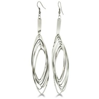 MULTI CUTOUT FOOTBALL SHAPED BLK EAR Chic Twisted Ellipse Antique Finish Dangle Earrings MULTI CUTOUT FOOTBALL SHAPED BLK EAR Chic Twisted Ellipse Antique Finish Dangle Earrings