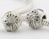 Cross with Clear Cz 925 Sterling Silver Charm/bead for Pandora, Biagi, Chamilia, Troll and More Bracelet