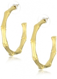 Kenneth Jay Lane Satin Gold Medium Bamboo Pierced Earrings Kenneth Jay Lane Satin Gold Medium Bamboo Pierced Earrings