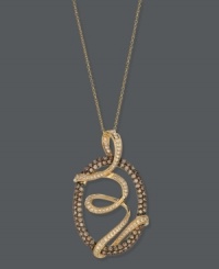 Turn heads with this breathtaking pendant by Le Vian. 14k gold setting and chain features an open-cut oval covered in chocolate diamonds (1-1/3 ct. t.w.) and wrapped in swirls of white diamond (3/8 ct. t.w.). Approximate length: 18 inches. Approximate drop: 1-3/4 inches. Turn heads with this breathtaking pendant by Le Vian. 14k gold setting and chain features an open-cut oval covered in chocolate diamonds (1-1/3 ct. t.w.) and wrapped in swirls of white diamond (3/8 ct. t.w.). Approximate length: 18 inches. Approximate drop: 1-3/4 inches.