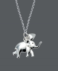 A symbol of strength and perseverance -- this charming necklace by Unwritten makes the perfect inspirational gift. Crafted in sterling silver, pendant features a lucky elephant with a raised trunk and a puffed heart charm. Approximate length: 18 inches. Approximate drop: 3/4 inch. A symbol of strength and perseverance -- this charming necklace by Unwritten makes the perfect inspirational gift. Crafted in sterling silver, pendant features a lucky elephant with a raised trunk and a puffed heart charm. Approximate length: 18 inches. Approximate drop: 3/4 inch.