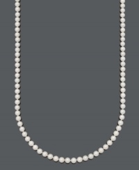 Add a hint of luxury to your look. Belle de Mer's luminous strand necklace highlights grade A, cultured freshwater pearls (6-7 mm) and a 14k gold clasp. Approximate length: 30 inches. Add a hint of luxury to your look. Belle de Mer's luminous strand necklace highlights grade A, cultured freshwater pearls (6-7 mm) and a 14k gold clasp. Approximate length: 30 inches.
