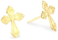 Jewelry Of Faith Girl's 14k Gold Cross Stud Earrings