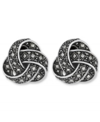 Get all tied up in knots. Genevieve & Grace's petite knot studs sparkle with the addition of marcasite. Set in sterling silver. Earrings feature an omega clip-on backing for non-pierced ears. Approximate diameter: 3/4 inch.
