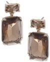Subtle chic. Carolee's double-drop earrings, crafted from gold-tone mixed metal and glass stones, offer a subdued color palette for a soothing, yet stylish, touch. Approximate drop: 1 inch.