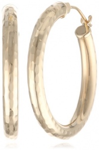 Duragold 14k Yellow Gold Bright-Cut Hoop Earrings Duragold 14k Yellow Gold Bright-Cut Hoop Earrings