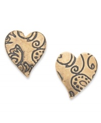 A style you're sure to love. These brass stud earrings from Jody Coyote are set in sterling silver, with a pattern that's pleasing to the eye. Approximate width: 3/8 inch. A style you're sure to love. These brass stud earrings from Jody Coyote are set in sterling silver, with a pattern that's pleasing to the eye. Approximate width: 3/8 inch.