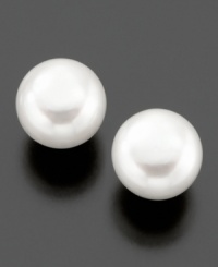 Beautiful cultured freshwater pearl (11 mm) earrings perfect for your polished look. Beautiful cultured freshwater pearl (11 mm) earrings perfect for your polished look.