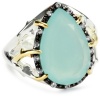 Elizabeth and James Thorns Sterling Silver Aqua Chalcedony Large Ring