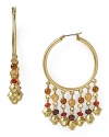 Update your wardrobe with a tribal touch. This pair of Lauren by Ralph Lauren earrings does that with its cool cascade of multi hued beads and worn gold plate.