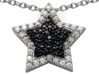 Original Star K(tm) Cubic Zirconia Black and White Star Pendant in 925 Sterling Silver Original Star K(tm) Cubic Zirconia Black and White Star Pendant in 925 Sterling Silver