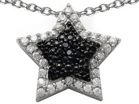 Original Star K(tm) Cubic Zirconia Black and White Star Pendant in 925 Sterling Silver