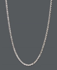 Add an extra element of style to your look. This pretty necklace features a diamond cut wheat chain set in 14k white gold. Approximate length: 20 inches. Add an extra element of style to your look. This pretty necklace features a diamond cut wheat chain set in 14k white gold. Approximate length: 20 inches.
